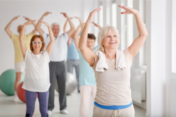 Older people in a dance class