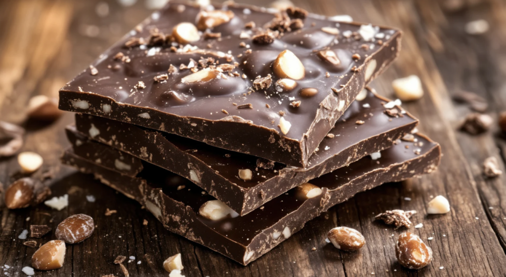 Dark Chocolate Almond Bark with Sea Salt