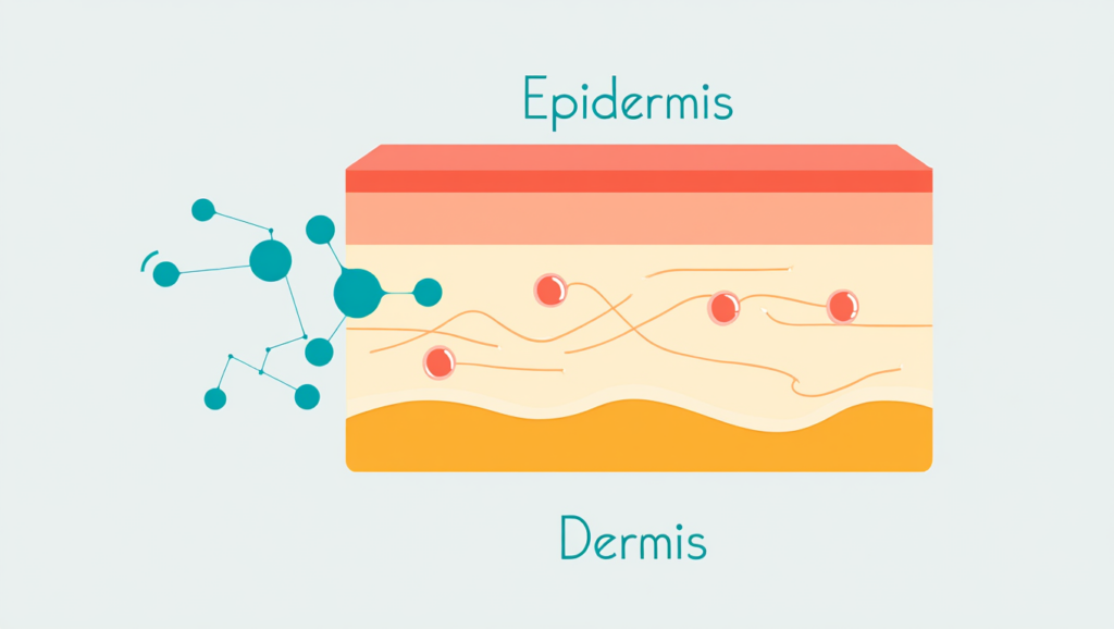 Epidermis and dermis illustration